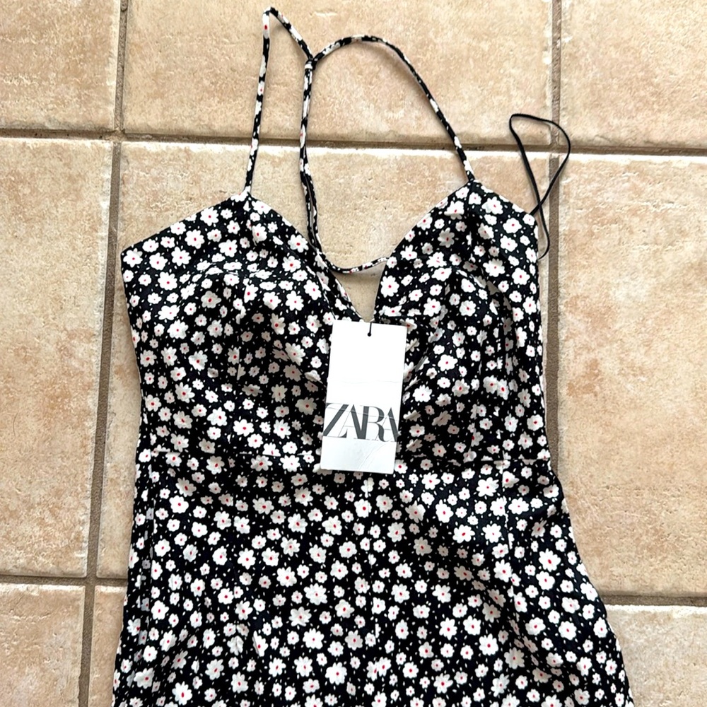 NWT Zara S Floral Print Maxi Dress